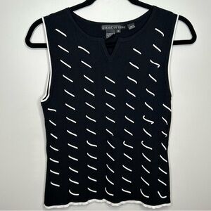 Y2K style Ziani Couture black and white sleeveless blouse size‎ medium